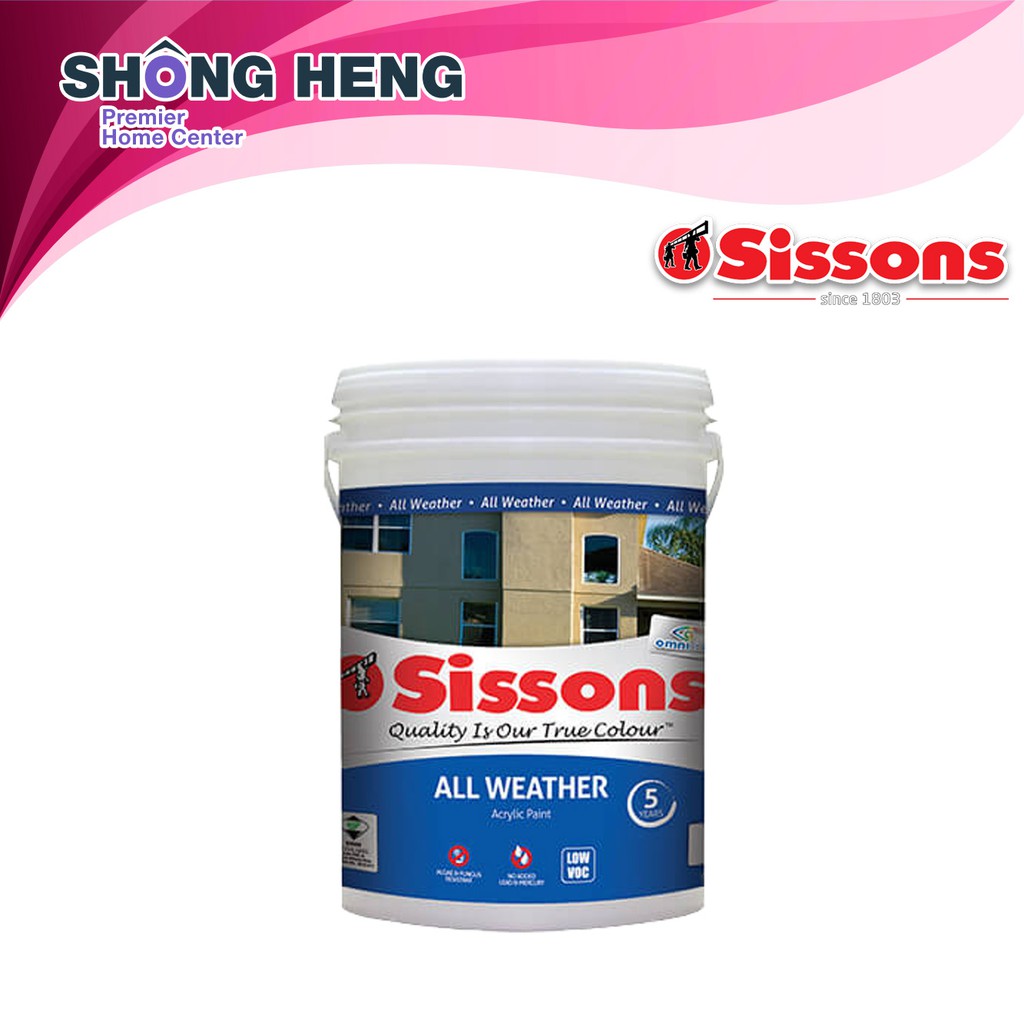 Sissons All Weather Acrylic Paint 5L (Exterior) Shopee Malaysia