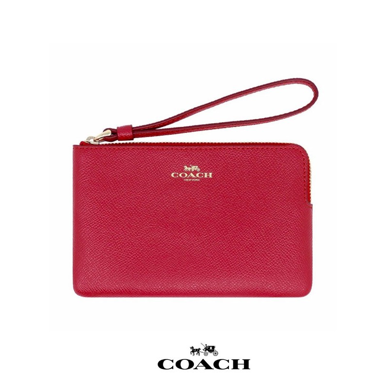 C032** AUTHENTIC COACH CROSSGRAIN LEATHER ZIP WRISTLET F58032 ORIGINAL ...