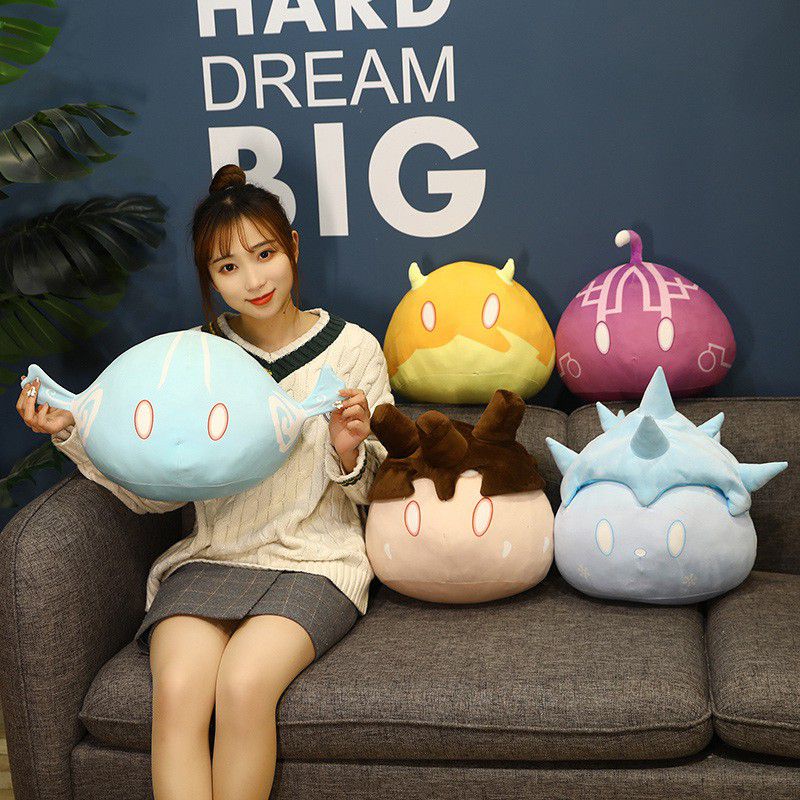 Genshin Impact Slime Stuffed Toys Cute Thunder Anemo Geo Cryo Pyro ...