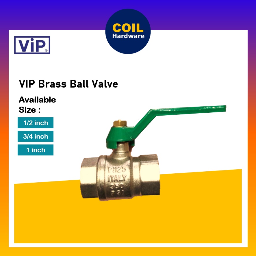 VIP Italy Brass Ball Valve | Brass Handle Ball Valve 1/2" (15mm) 3/4 ...