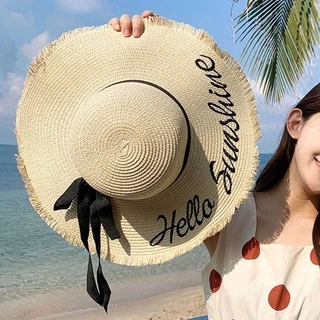 New Handmade Weave Sun Hats for Women Large Brim Straw Hat Outdoor