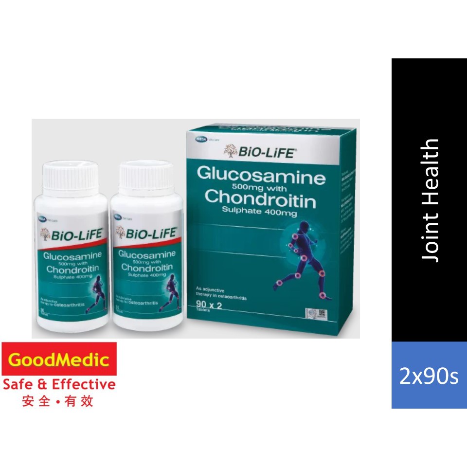 Biolife Glucosamine 500mg with Chondroitin sulphate 400mg (2 x 90s
