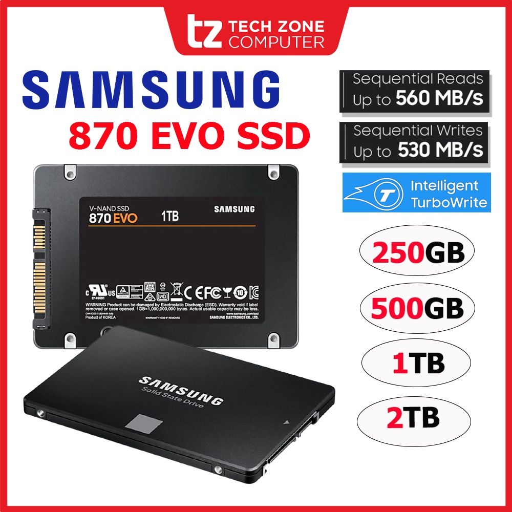 Samsung 870 EVO 250GB 500GB 1TB 2TB 4TB SSD Solid State Drive