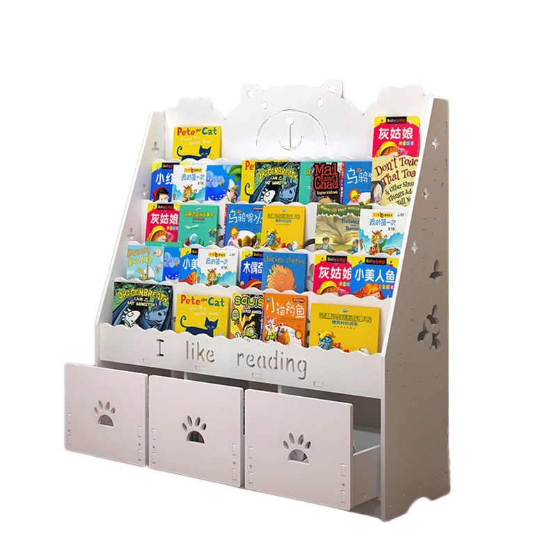 Living room storage rack with drawer kids storybook storage student ...