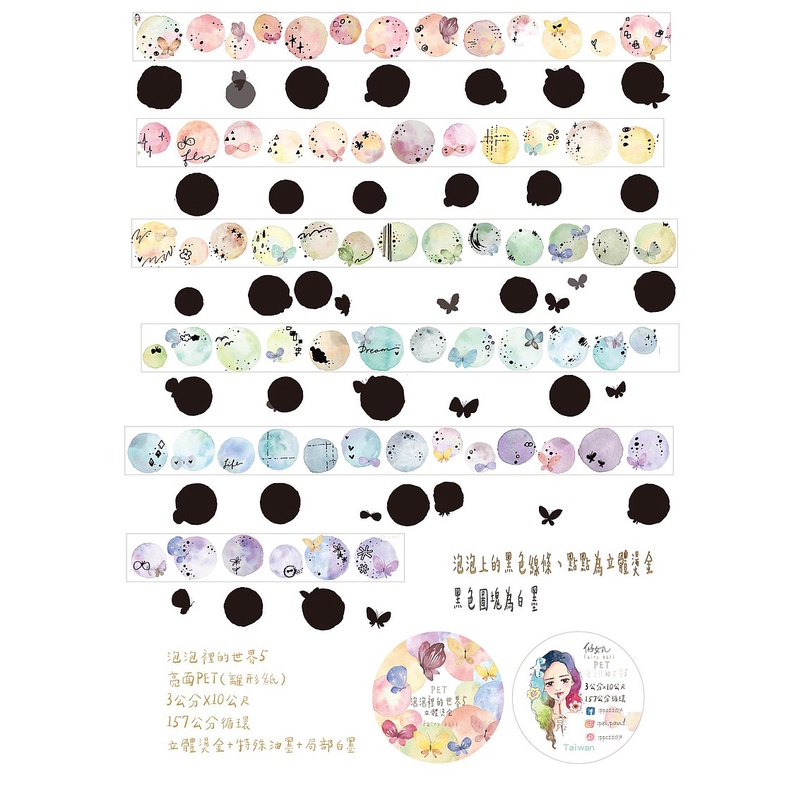 Fairy Ball (Pei Pan) Bubble World Vol.5 Washi PET Tape 仙女丸泡泡