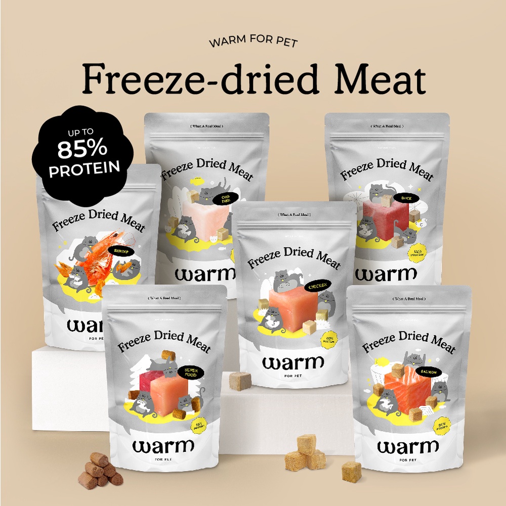 WARM For Pet Freeze Dried Raw Meat Food (80g/350g) SUPERFOOD Premium
