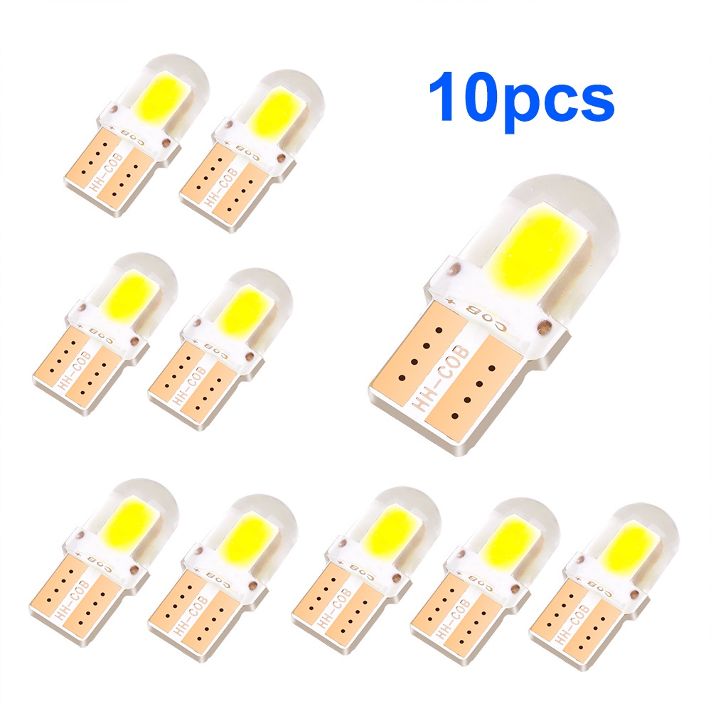 10PCS T10 Led W5w 194 Car Led Canbus 4/6/12 Smd Silica Gel Cob Lamps ...