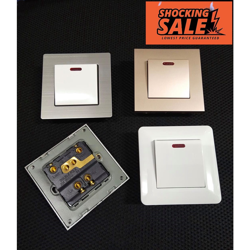⚡️SHOCKING SALE⚡️ 20A WATER HEATER /AIRCOND SWITCH SOCKET WALL POWER ...
