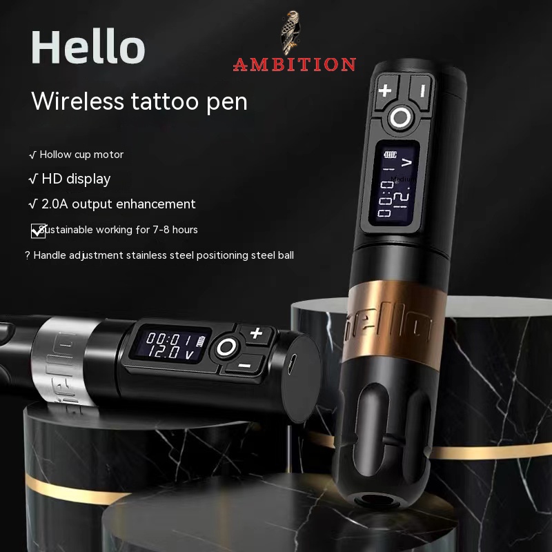 Ambition Soldier Wireless Tattoo Pen Machine Battery With Portable Power Coreless Motor Digital 