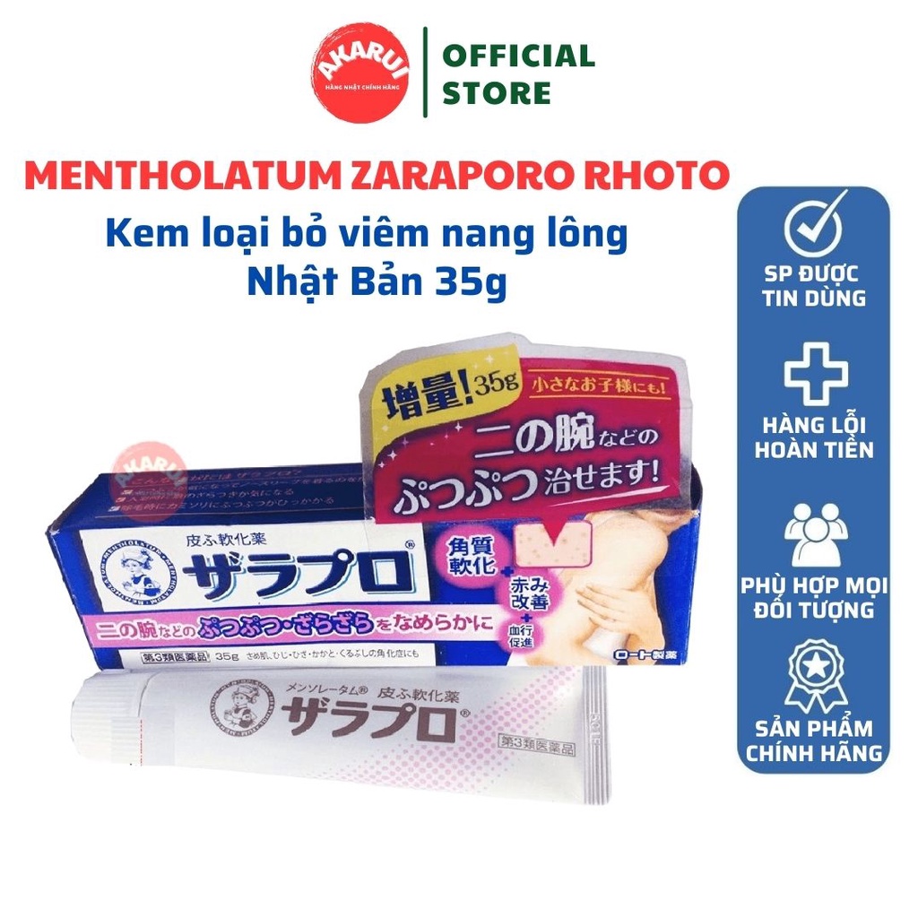 Mentholatum Zaraporo Rhoto Folliculitis Removal Cream Japan 35g