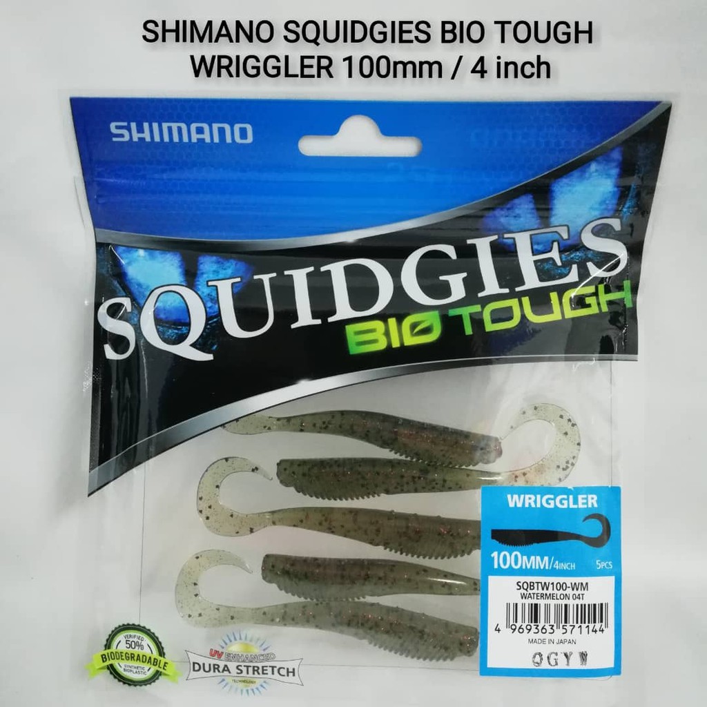 SHIMANO SQUIDGIES BIO TOUGH WRIGGLER SOFT LURE 100MM ( SQBTW100 )