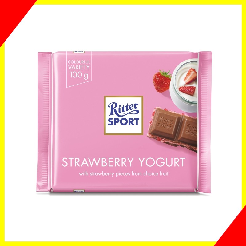 Ritter SPORT Strawberry Yogurt Chocolate Bar 100g Coklat | Shopee Malaysia