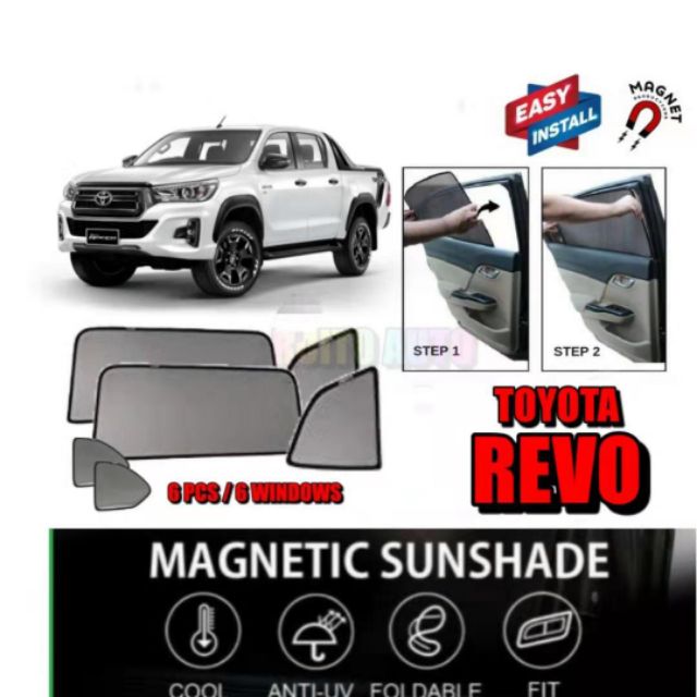 TOYOTA HILUX REVO MAGNETIC SUNSHADE - 6 PCS | Shopee Malaysia