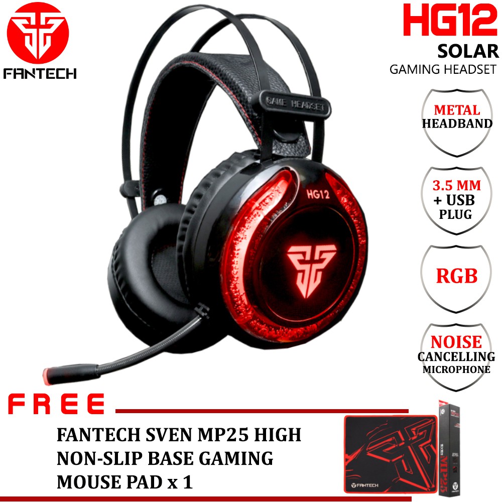 FANTECH HG12 SOLAR RGB GULES ILLUMINATION GAMING HEADSET NOICE