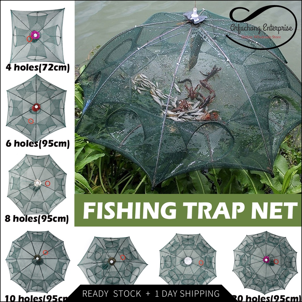 Foldable Fishing Net Shrimp Cage Automatic Portable Fish Catcher ...