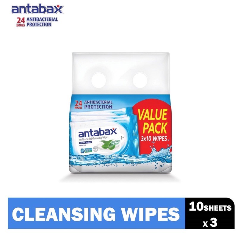 Antabax Antibacterial Cleansing Wipes (3 x 10's) Shopee Malaysia