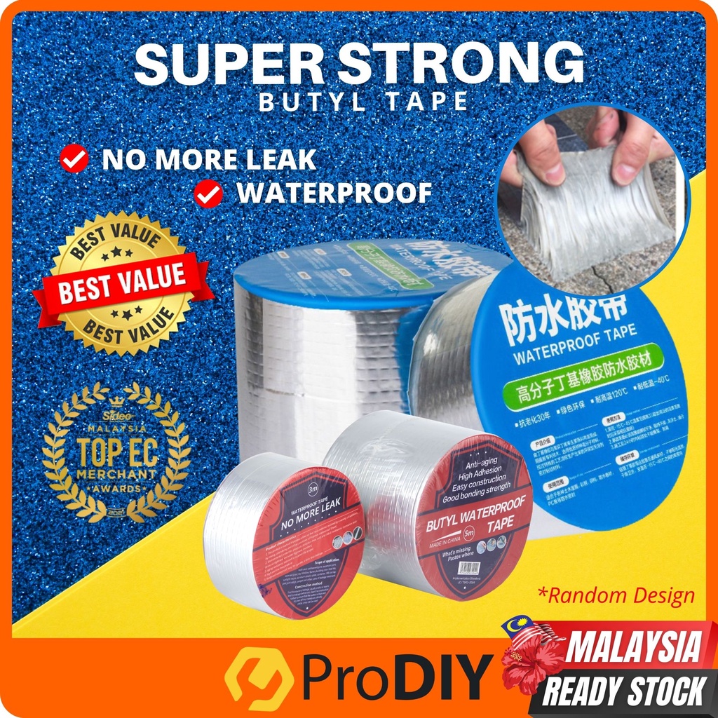 3m / 5m Waterproof Tape Butyl Self Adhesive High Temperature Resistance