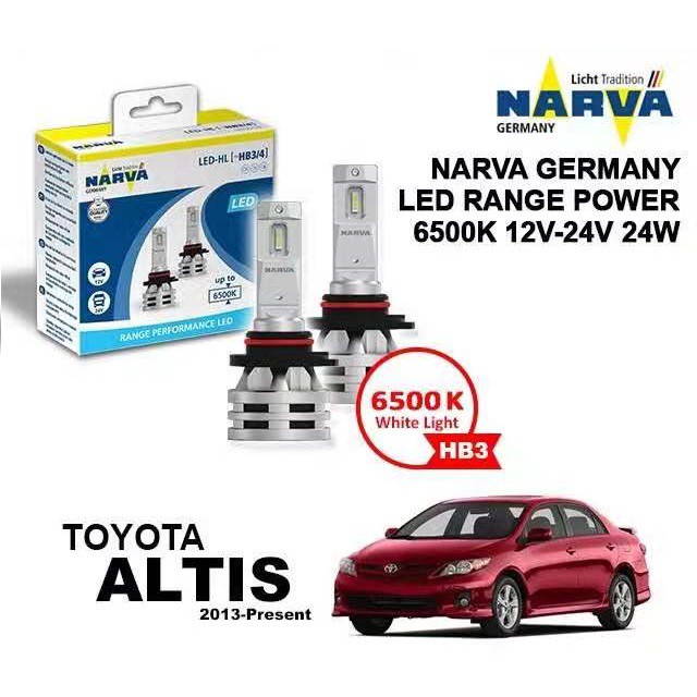 NARVA HB3 12V & 24V Range Performance LED Headlight Bulb Set for Toyota ...