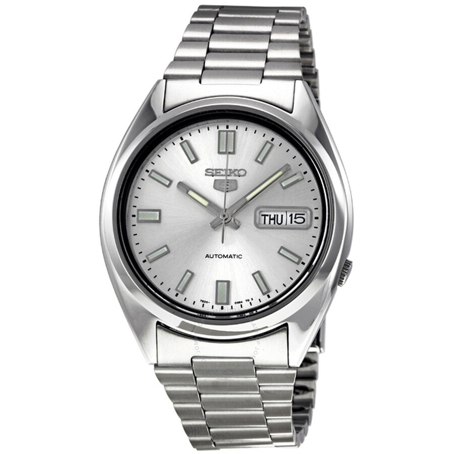 SEIKO5 Automatic Silver Dial Stainless Steel Men s Watch SNXS73