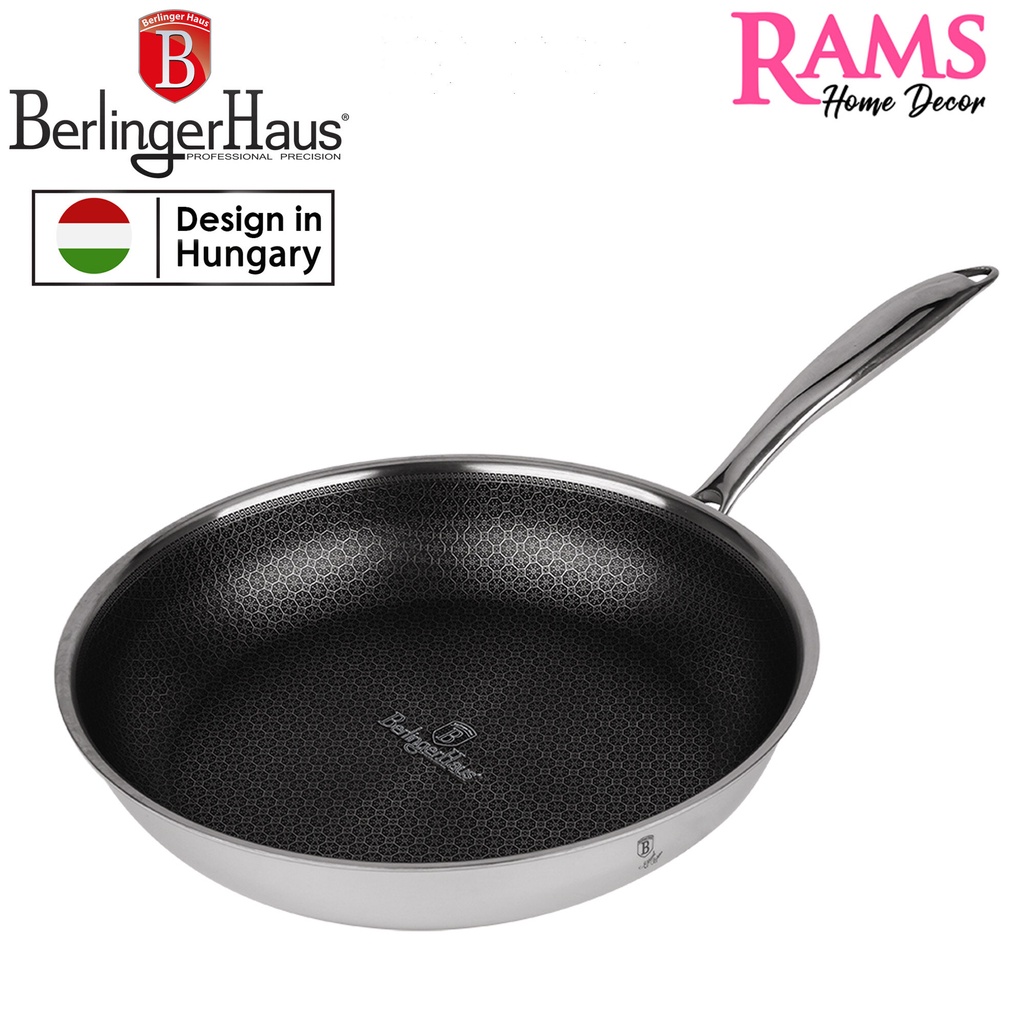 Berlingerhaus 28cm 3 Ply Stainless Steel Induction Non Stick Fry Pan / 3 Layers Non Stick