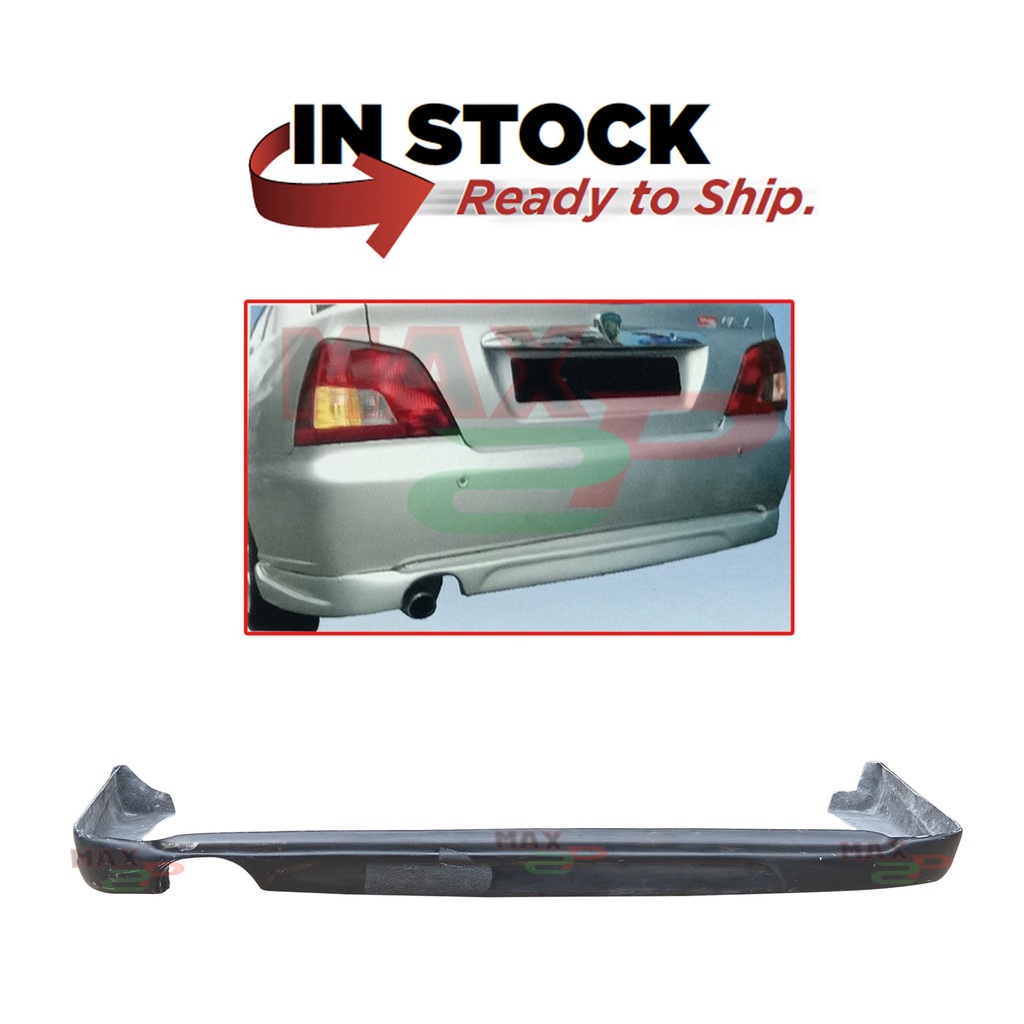 Proton Wira Rear Back Skirt Sporty Style Lower Lip Spoiler Fiberglass ...