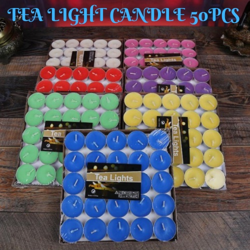 50pcs High Quality Tealight Candle / Tea Light Candle / Small Candle 1 hour+ 蜡烛 浪漫求婚 表白 生日 无烟茶蜡