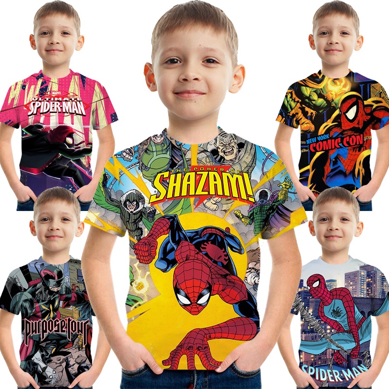 Spiderma TShirt Boy Birthday Gift Children Party Kids shirt Anime Short ...