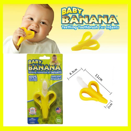 Baby banana infant training toothbrush hot sale and teether