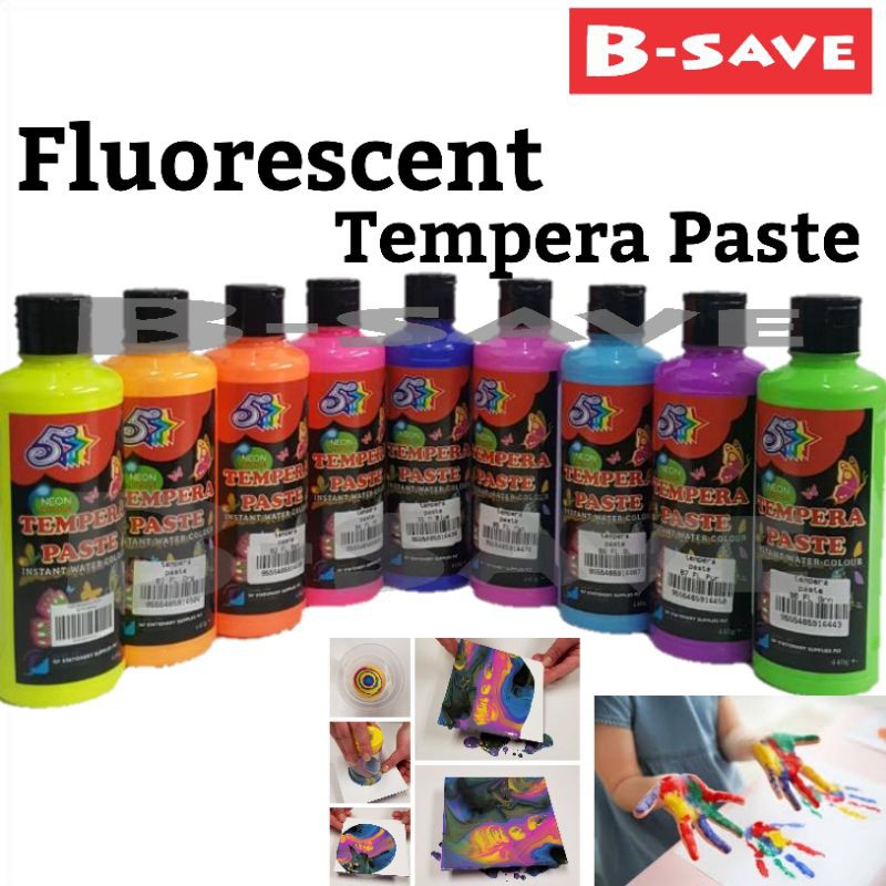 [Part 2] Tempera Paste Fluorescent Colour /Neon Colour 440gsm (Finger