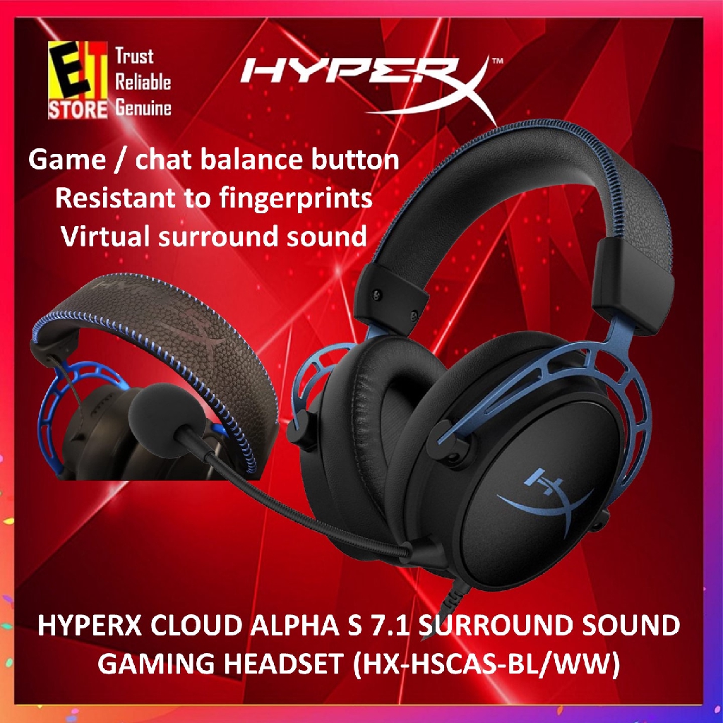 HYPERX CLOUD ALPHA S 7.1 SURROUND SOUND GAMING HEADSET (HX-HSCAS-BL/WW)