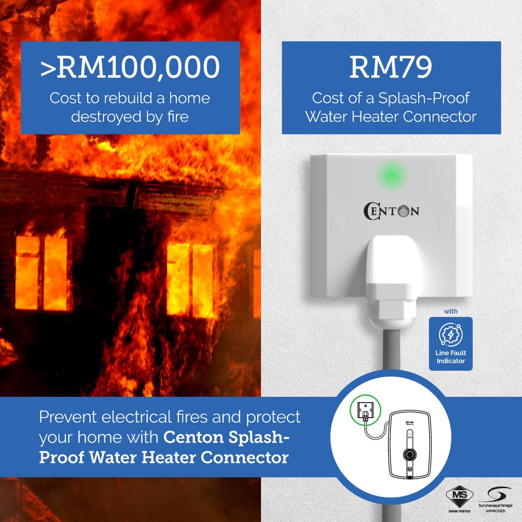 CENTON Water Heater Connector Line Fault Indicator Version (with 1