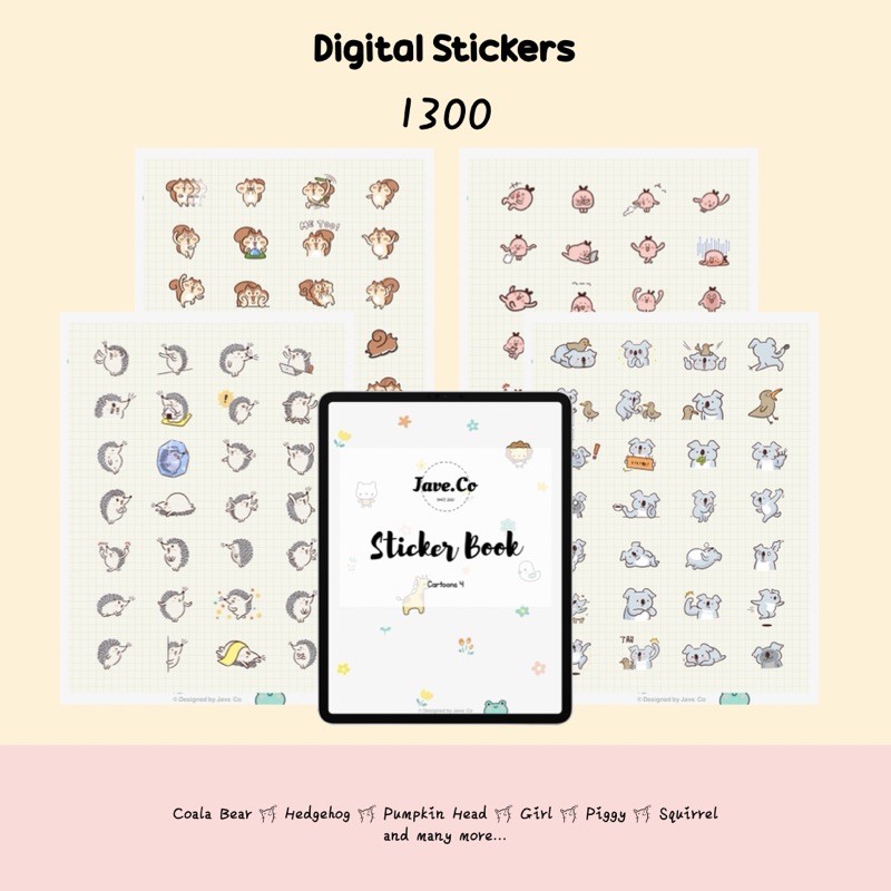 Goodnotes / PNG Digital Stickers for any devices Cartoons 4 for ...