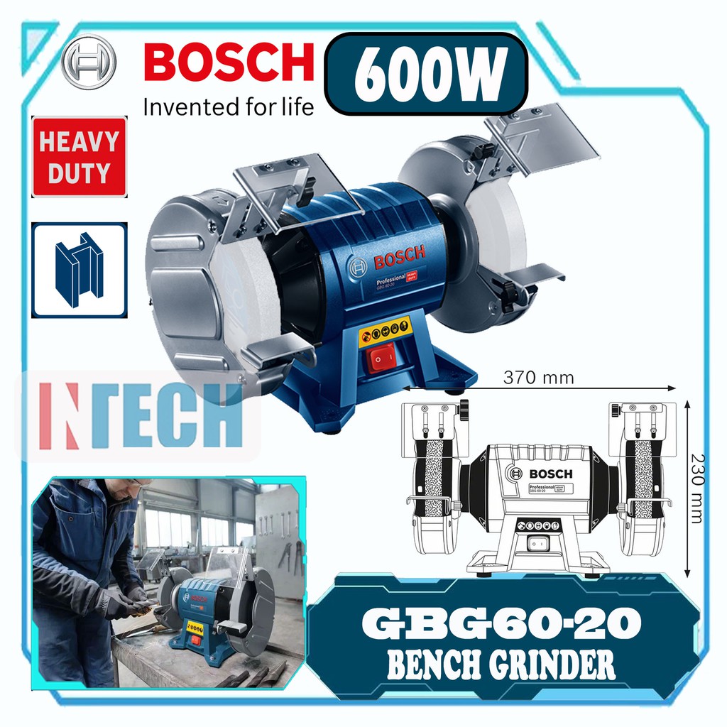 BOSCH GBG60-20 DOUBLE-WHEELED BENCH GRINDER (GBG6020)