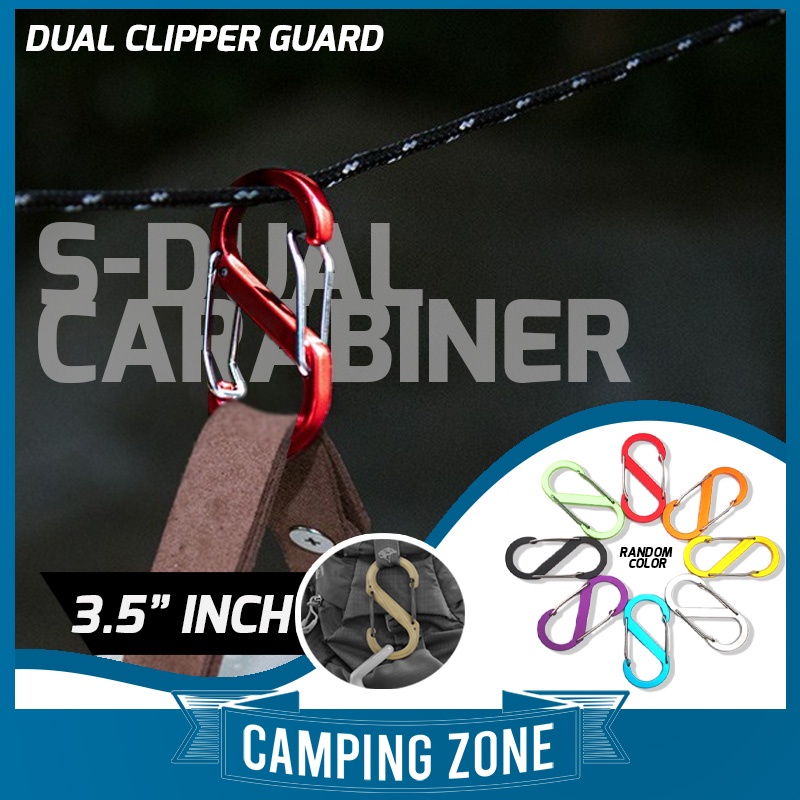 6 Pcs Dual Spring Carabiner Clips | 8-Shaped Keychain Hooks, Durable Zinc Alloy - View #2