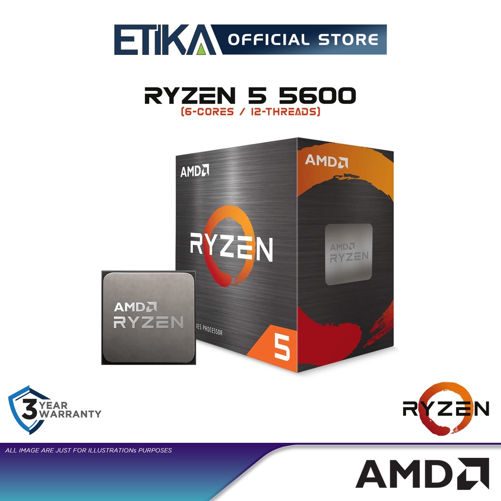 AMD Ryzen 5 5600 | 6-Cores AM4 Socket CPU Gaming Processor | AMD