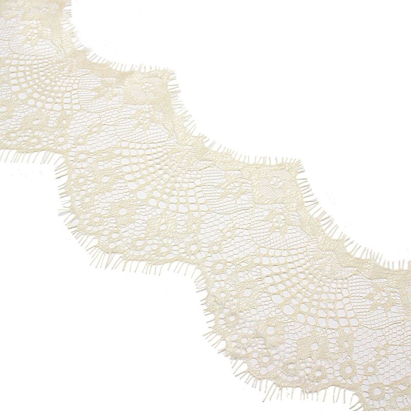 3 Meters 9.5cm Wide French chantilly lace trim with scallop eyelash ...