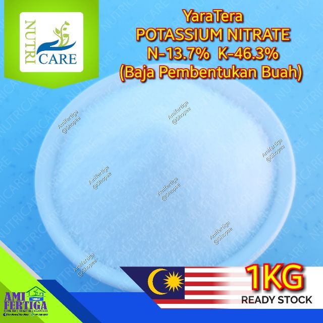 Yara Potassium Nitrate K 46 3 N 13 7 Larut Air Nutrien Utama Untuk Semua Tanaman Shopee