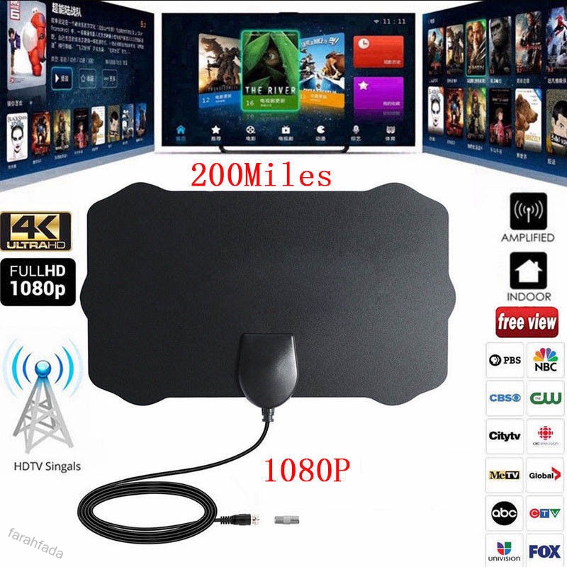 Skywire 980 Mile Range Digital HDTV Antenna - Indoor/Outdoor, 4K Ready, Amplified
