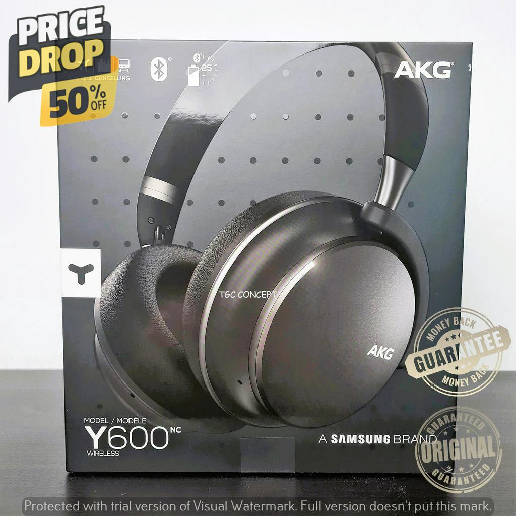 Samsung AKG Y600NC Wireless Over Ear Headphones / Headset Black, Active Noise Cancelling, 25H