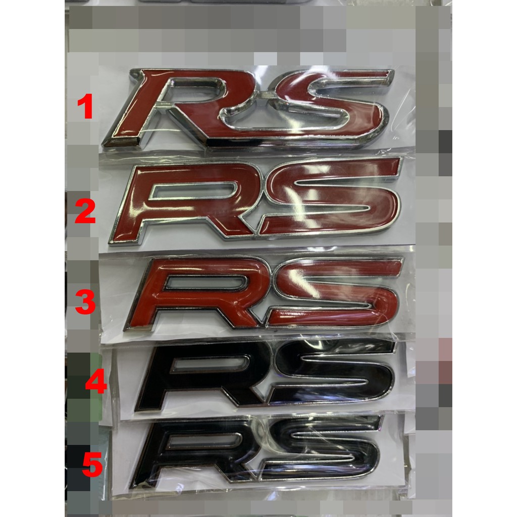 Font RS Si HONDA Red Black Model Logo RACING Car Styling Glue 2 Sided ...