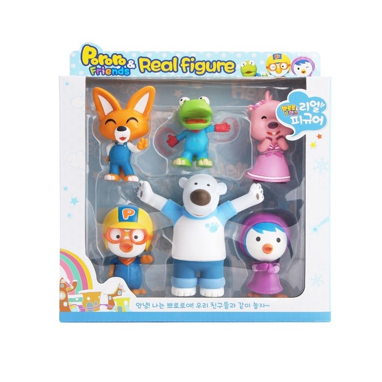 Pororo Korea Friends Figures 6PCS Korean Animation Pororo Characters ...
