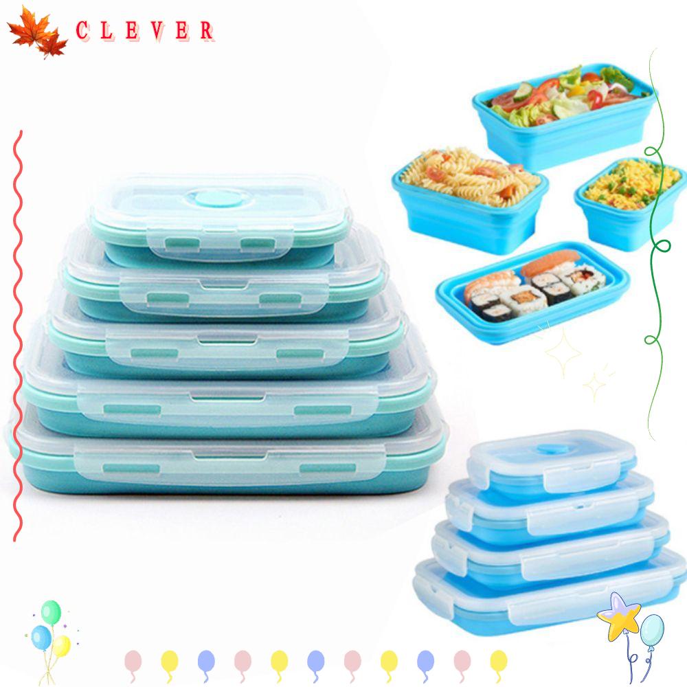 1pc Folding Silicone Insulated Lunch Box Collapsible Portable