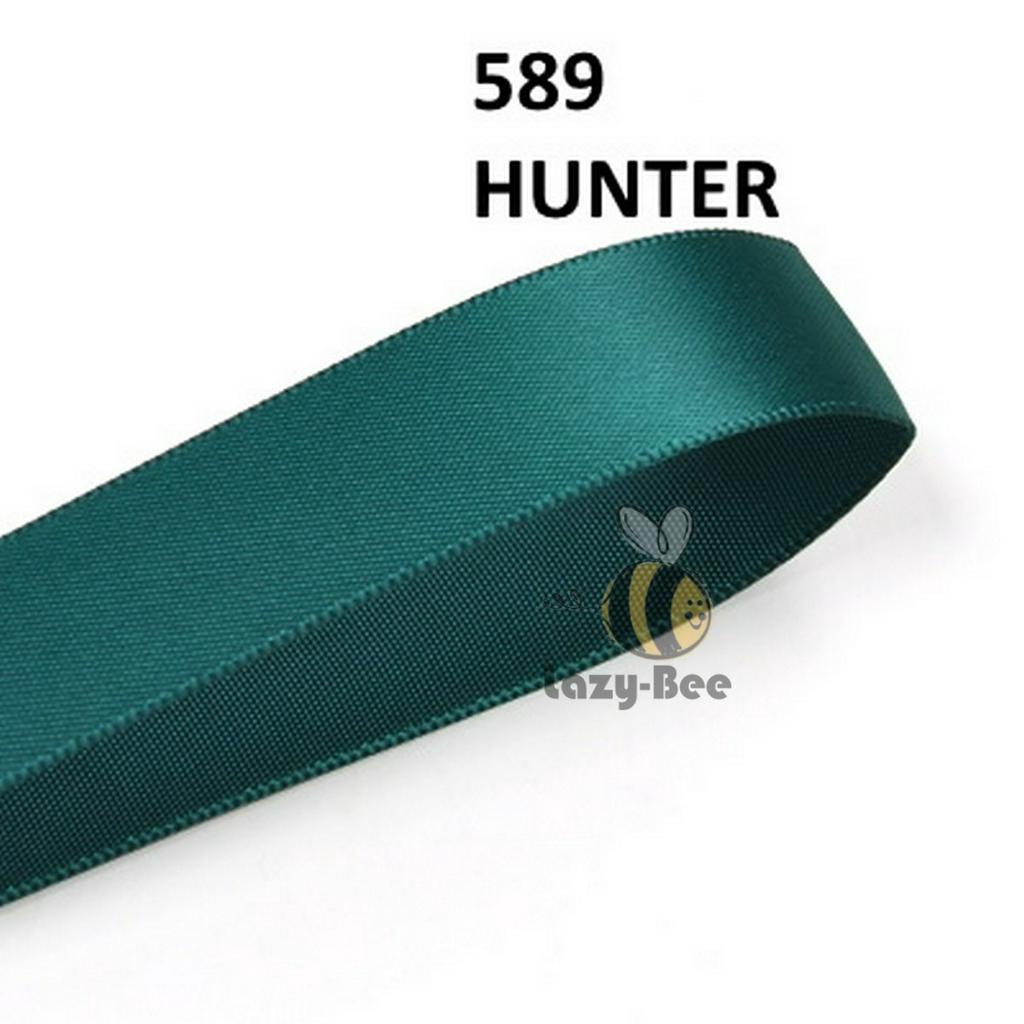 GREEN HIJAU 5 Meter 2.5cm 3.8cm 5cm Premium Double Faced Satin Ribbon ...