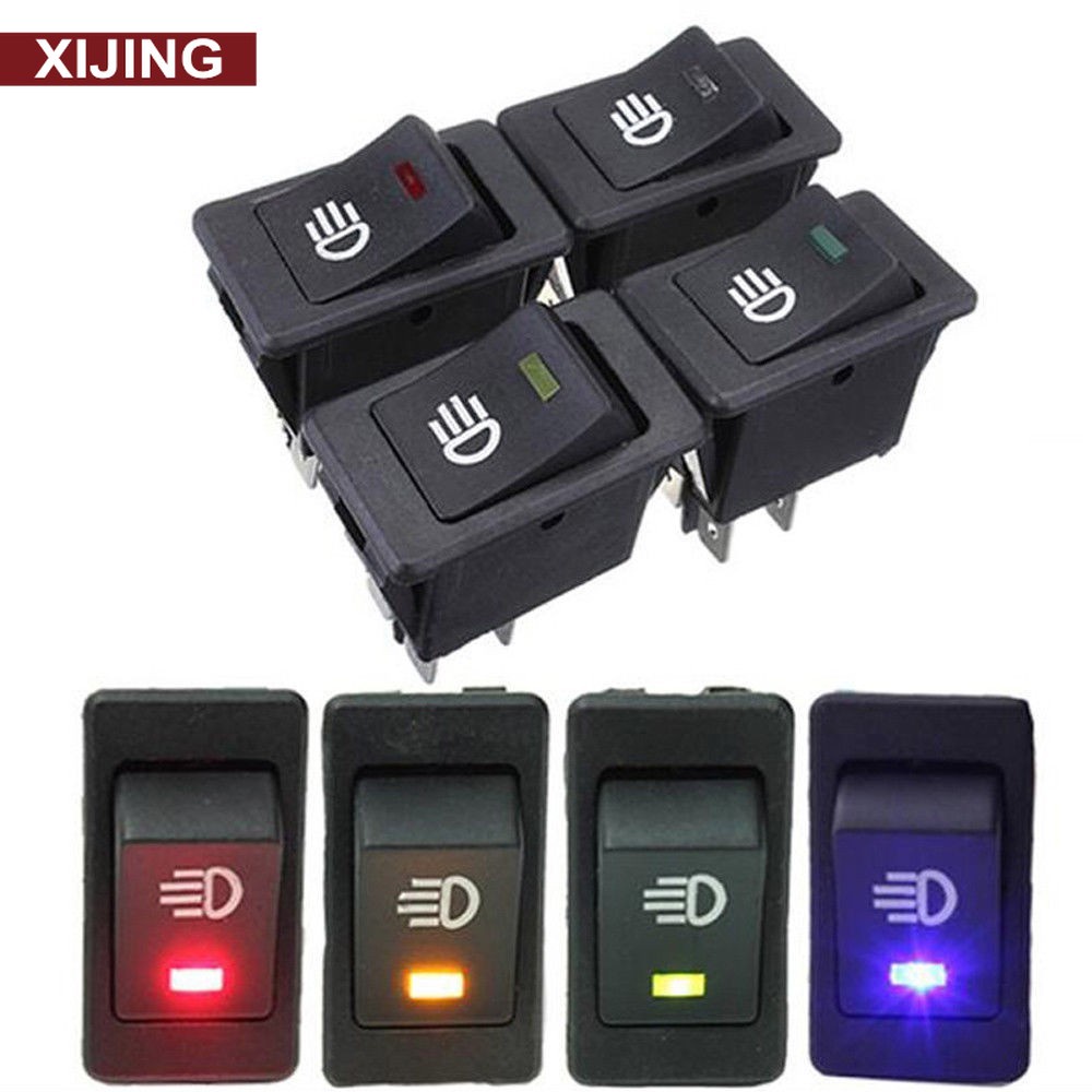 XJ-Fog Lamp Switch LED On/Off Indicator Rocker Toggle Driving Work ...