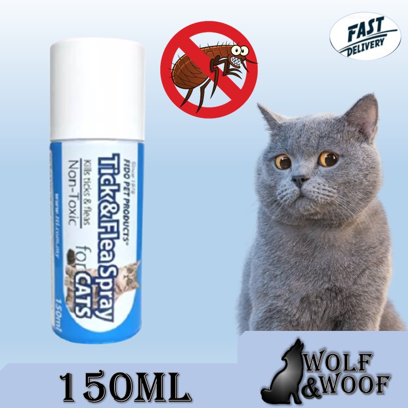 Image showcasing FIDO TICK & FLEA SPRAY FOR CATS 150 ML (CAT SPRAY) - PET HYGIENE ...