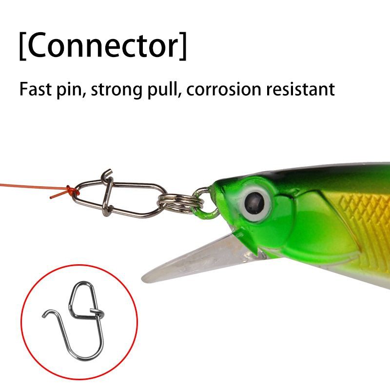 🔥🔥 10pcs Stainless Steel Fishing Connector Fast Clip Lock Snap Swivel  Solid Rings Safety Snaps Fishing Hook Tool Snap