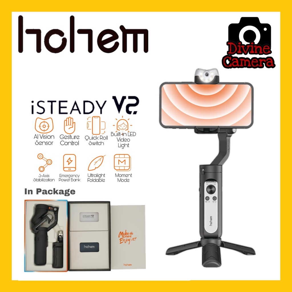 Hohem iSteady V2 AI Smartphone Gimbal with Built-In LED Light