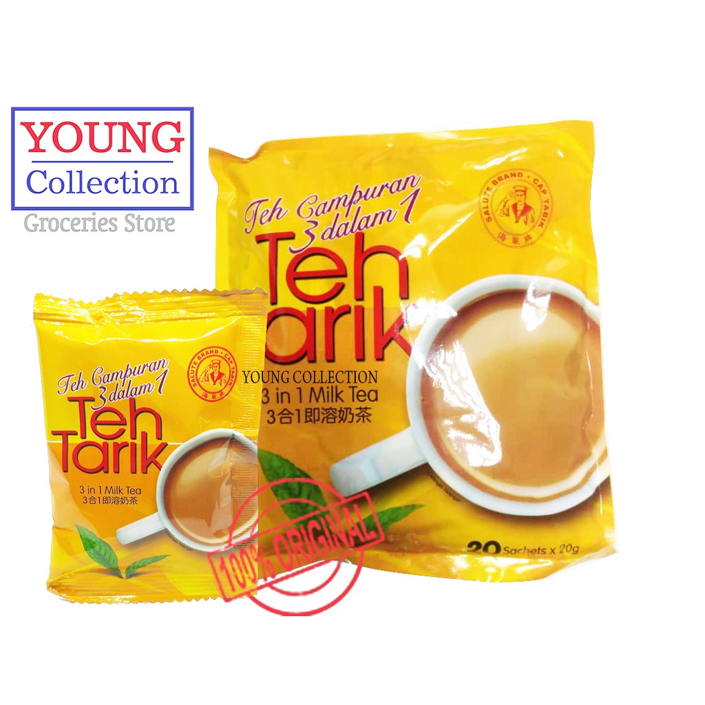 Salute Brand Cap 3 in 1 Milk Tea (Teh Tarik) 20 sachets x20gm Buy3 save ...