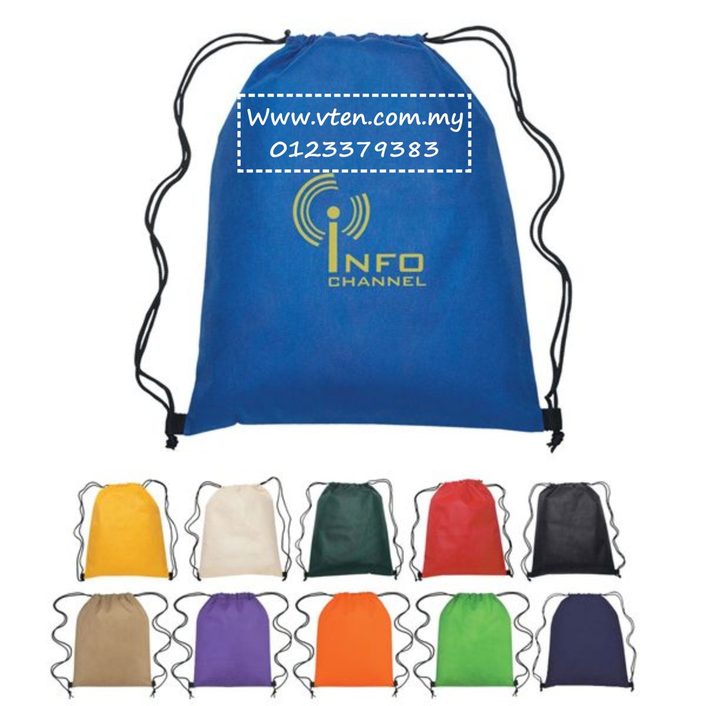 Custom made Non Woven Knapsack Drawstring Bag Customize Logo (Not Real ...