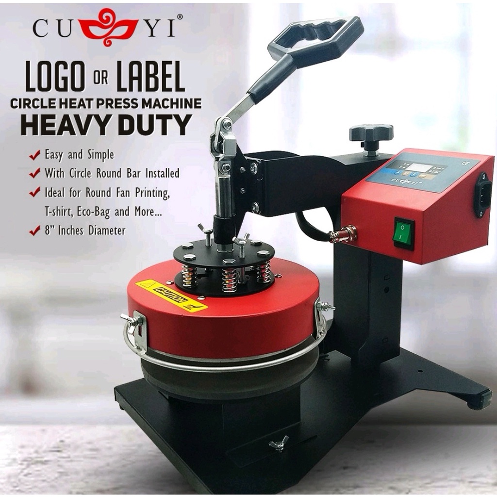 CUYI Digital Logo & Round Fan Heat Press Machine Heavy Duty Circle ...